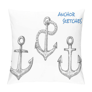 Personality  Sketches Of Old Ship Anchors With Rope Pillow Covers
