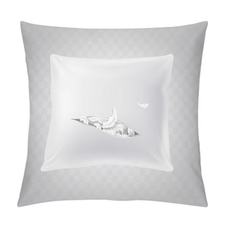 Personality  Vector 3d Realistic Torn Pillow. Template, Mockup Pillow Covers