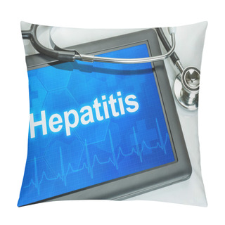 Personality  Tablet With The Diagnosis Hepatitis On The Display Pillow Covers