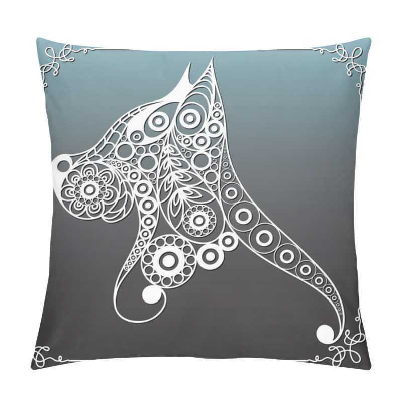 Personality  Graphic illustration with decorative dog 17 pillow covers