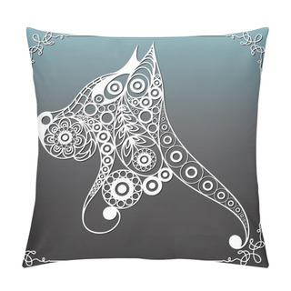 Personality  Graphic Illustration With Decorative Dog 17 Pillow Covers