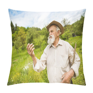 Personality  Old Farmer With Beard Pillow Covers