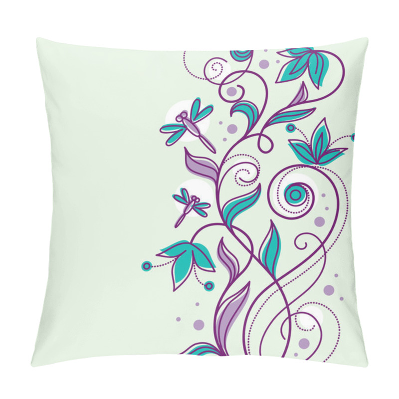 Personality  Floral background with cartoon dragonflies pillow covers