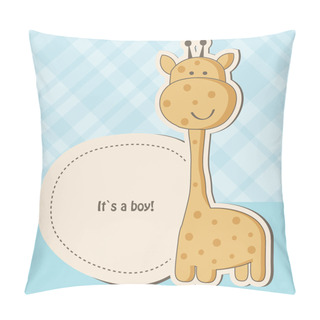 Personality  Baby Boy Shower Card With Cute Giraffe Pillow Covers