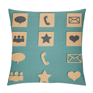 Personality  Communication Icons Set Vector Illustration   Pillow Covers