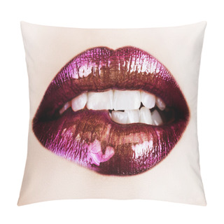 Personality  Purple Lipstick Lips Pillow Covers