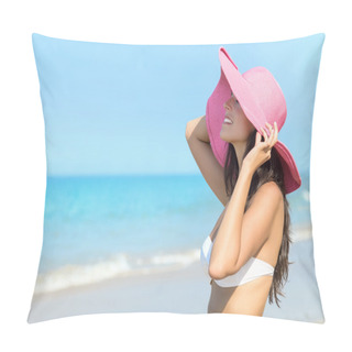 Personality  Happy Sexy Woman Summer In Beach Pillow Covers