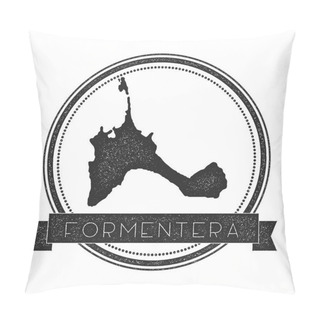 Personality  Formentera Map Stamp Retro Distressed Insignia Hipster Round Badge With Text Banner Island Vector Pillow Covers