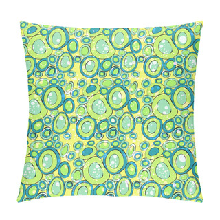 Personality  Green Background With Circles. Pillow Covers