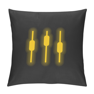 Personality  Box Plot Chart Interface Symbol Yellow Glowing Neon Icon Pillow Covers