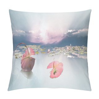 Personality  Frogspawn Under Waterlily Leaf Pillow Covers