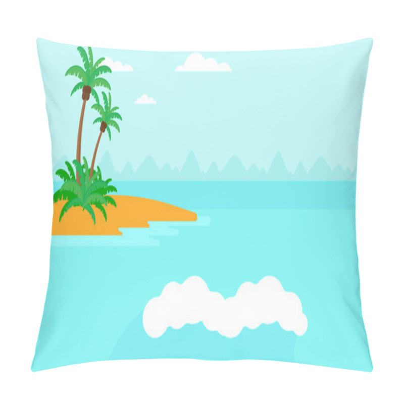 Personality  Background of small tropical island. pillow covers