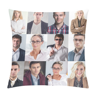 Personality Smiling Young People Faces Pillow Covers