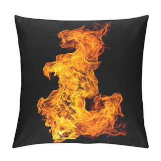 Personality  Fire Flames On Black Pillow Covers