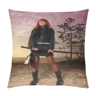 Personality  Asian Female Warior Pillow Covers