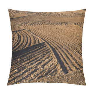 Personality  Ploughed Cultivated Farm Field Soil Background Pillow Covers