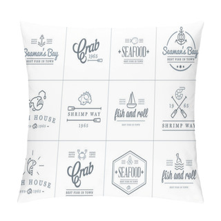 Personality  Sea Food Elements And Sea Signs Pillow Covers