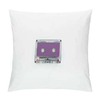 Personality  Top View Of Purple Cassette Isolated On White  Pillow Covers