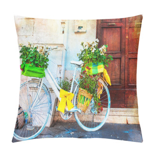 Personality  Charming Streets Of Italy. Artistic Vintage Picture Pillow Covers