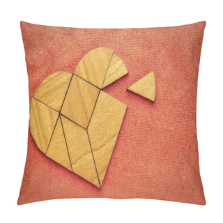 Personality  Wooden Heart Tangram Puzzle Pillow Covers