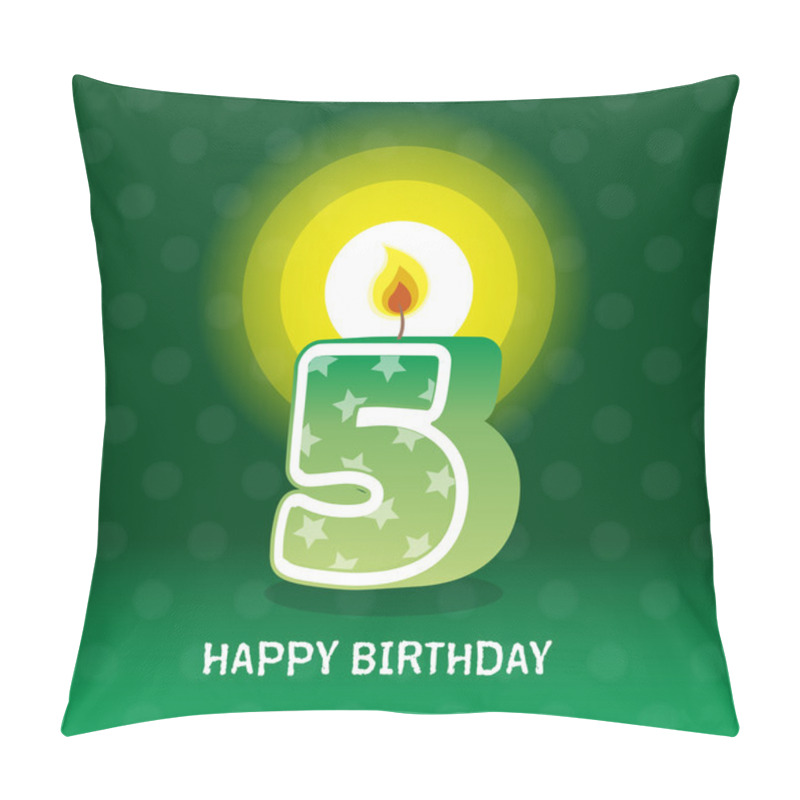 Personality  Birthday card, fifth birthday with candle pillow covers