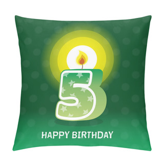 Personality  Birthday Card, Fifth Birthday With Candle Pillow Covers