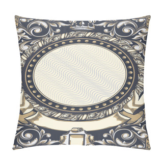 Personality  Vintage Round Frame With Crown Pillow Covers