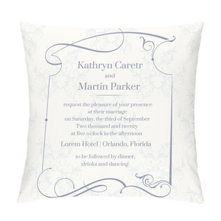 Personality  Classic Design  Page. Template Cards. Wedding Invitation.  Pillow Covers