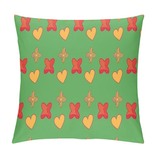 Personality  Colored Background With Different Accessories Pillow Covers