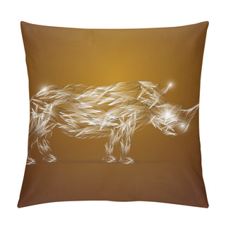 Personality  Abstract Glass Rhino, Vector Illustration Pillow Covers
