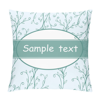 Personality  Beautiful Floral Invitation Card Of Blue And White Colors Pillow Covers