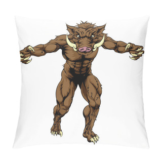Personality  Mean Boar Mascot Pillow Covers