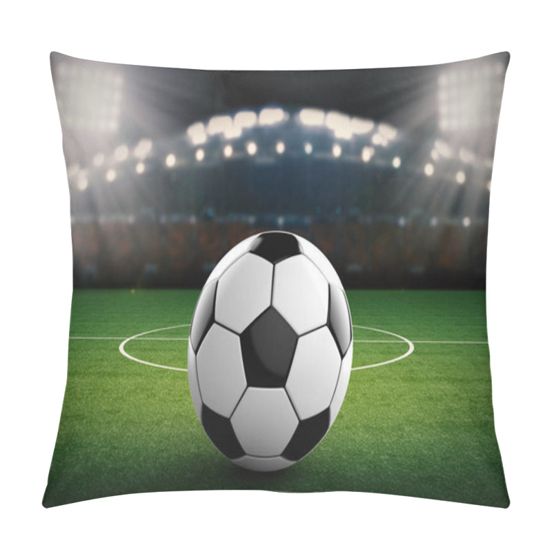 Personality  soccer ball with soccer stadium background pillow covers