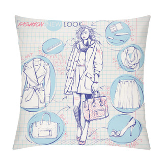 Personality  Fashion Infographic. Vector Collection. Pillow Covers
