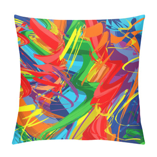 Personality  Abstract Raibow Colorful Vector Line Background Pillow Covers