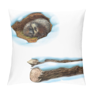 Personality  Hedgehog Sleeping In  Winter Pillow Covers
