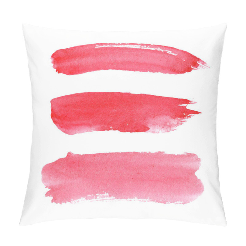 Personality  watercolor illustration set of pink red coral brush strokes. pillow covers