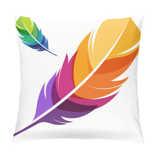 Personality  Colorful Feathers Pillow Covers