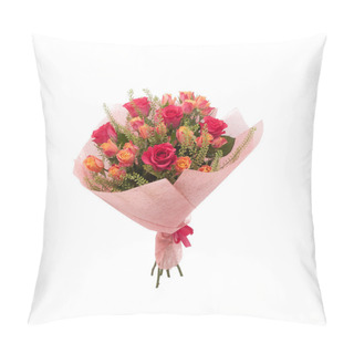 Personality  Colorful Bouquet Pink Roses And Orange Spray Roses Pillow Covers