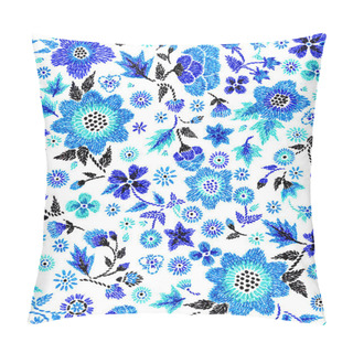 Personality  Seamless Graphical Hand Stitch Embroidery Imitation Floral Pattern Pillow Covers