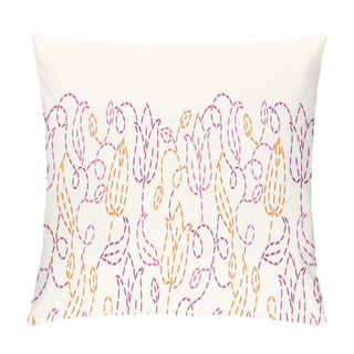 Personality  Embroidered Flowers Horizontal Seamless Pattern Background Pillow Covers