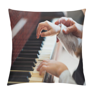 Personality  Experienced Master Piano Hand Helps The Student  Pillow Covers