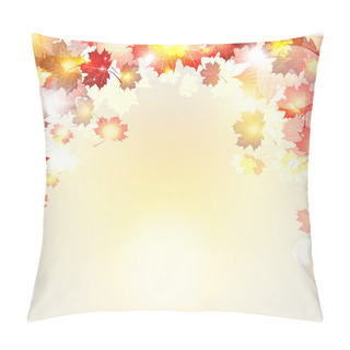 Personality   Illustration Of Beautiful Autumn Background With Sun Rays Pillow Covers