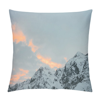 Personality  Beautiful Snowy Mountains Under Sunset Sky, Austria Pillow Covers
