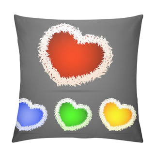 Personality  Vector Set Of Fluffy Hearts. Pillow Covers