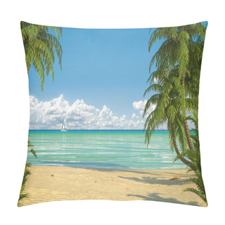 Personality  Idyllic Caribean Beach View Pillow Covers