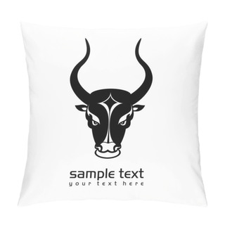 Personality  Black And White Bull Head Icon Pillow Covers