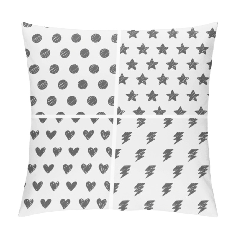 Personality  Set Of Doodle Seamless Patterns Pillow Covers