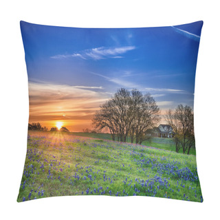 Personality  Texas Bluebonnet Field At Sunrise Pillow Covers