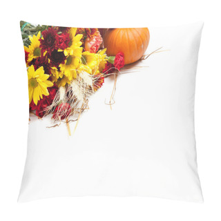 Personality  Autumn Floral Arrangement On White Pillow Covers